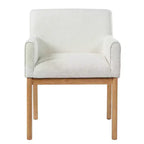 Christopher Knight Home Laure, chaises de salle à manger modernes en bois d'hévéa et tissu avec accoudoirs (lot de 2)