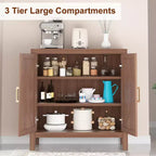 Meuble de bar à café, Buffet, Armoire de rangement avec étagères réglables, Armoire de cuisine/salle à manger sur pied, Convient pour la cuisine et la salle à manger