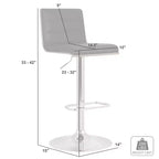 Tabouret de bar réglable pivotant GDFStudio Linton en similicuir et chrome avec accent en bois de noyer