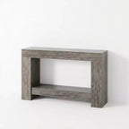 Console 2 niveaux pour salon et entrée, grande table de canapé avec rangement, table d'entrée de couloir, longue table d'entrée pour l'organisation de la décoration