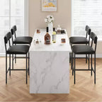 Lot de 2 tabourets de bar en cuir PU et métal, chaises de bar rembourrées avec repose-pieds, lot de chaises de salle à manger pour petit espace, appartement, noir