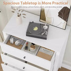 Commode moderne à 5 tiroirs avec rangement profond, coffre en bois élégant pour chambre à coucher, salon, entrée, offrant un grand espace pour une décoration intérieure organisée