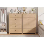 Commode moderne à 5 tiroirs avec rangement profond, coffre en bois élégant pour chambre à coucher, salon, entrée, offrant un grand espace pour une décoration intérieure organisée