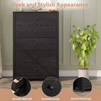 Commode moderne à 5 tiroirs avec rangement profond, coffre en bois élégant pour chambre à coucher, salon, entrée, offrant un grand espace pour une décoration intérieure organisée
