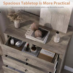 Commode moderne à 5 tiroirs avec rangement profond, coffre en bois élégant pour chambre à coucher, salon, entrée, offrant un grand espace pour une décoration intérieure organisée