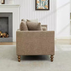 Clihome Chaise longue capitonnée en chenille de 75,2 po avec oreillers et clous décoratifs