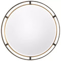 Uttermost Carrizo Distressed Rustic Bronze 36 1/4 Round Wall Mirror