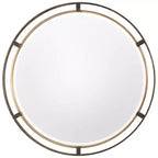 Uttermost Carrizo Distressed Rustic Bronze 36 1/4 Round Wall Mirror