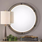 Miroir mural rond Uttermost Carrizo Bronze Rustique Vieilli 36 1/4