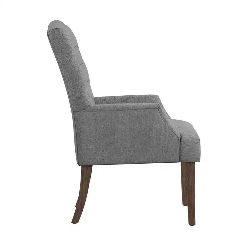 Chaise de salle à manger capitonnée Raghnaid au fini naturel légèrement vieilli - iNSPIREQ
