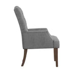 Chaise de salle à manger capitonnée Raghnaid au fini naturel légèrement vieilli - iNSPIREQ