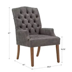 Chaise de salle à manger capitonnée Raghnaid au fini naturel légèrement vieilli - iNSPIREQ