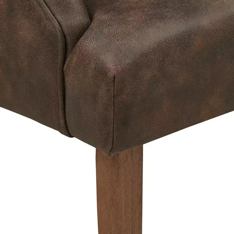 Chaise de salle à manger capitonnée Raghnaid au fini naturel légèrement vieilli - iNSPIREQ