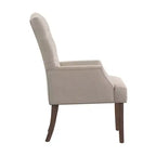 Chaise de salle à manger capitonnée Raghnaid au fini naturel légèrement vieilli - iNSPIREQ