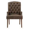 Raghnaid Light Distressed Natural Finish Tufted Dining Chair - iNSPIREQ