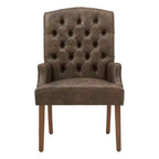 Raghnaid Light Distressed Natural Finish Tufted Dining Chair - iNSPIREQ
