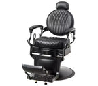 Fauteuil de barbier inclinable hydraulique robuste rétro Karl Home Noir et Or