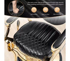 Fauteuil de barbier inclinable hydraulique robuste rétro Karl Home Noir et Or