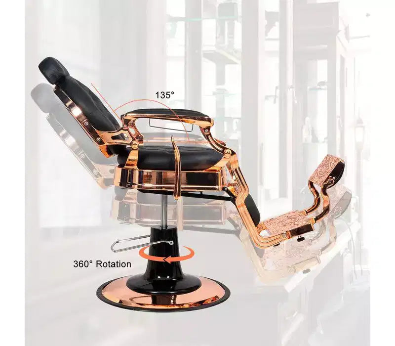 Fauteuil de barbier inclinable hydraulique robuste Karl Home, style vintage