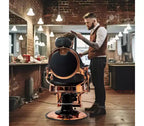 Fauteuil de barbier inclinable hydraulique robuste Karl Home, style vintage
