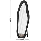 Miroir sur pied mural pleine longueur Whisen 63 x 24 de forme irrégulière, enveloppé de flanelle