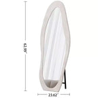Miroir sur pied mural pleine longueur Whisen 63 x 24 de forme irrégulière, enveloppé de flanelle
