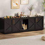 Cat Litter Box Enclosure, Large Cat Litter Cabinet, Double Enclosed Litter Box Furniture, Wooden Litter Box Cabinet, for Home, Living Room