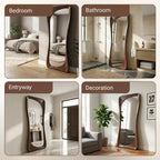 Dovelina 71H*31W Miroir asymétrique pleine longueur Miroir décoratif à poser Miroir de salle de bain moderne pour salon salle à manger entrée chambre à coucher