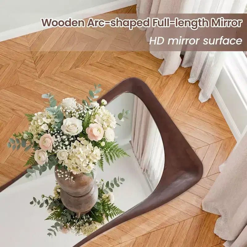 Dovelina 71H*31W Miroir asymétrique pleine longueur Miroir décoratif à poser Miroir de salle de bain moderne pour salon salle à manger entrée chambre à coucher
