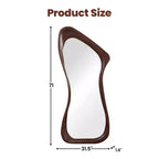 Dovelina 71H*31W Miroir asymétrique pleine longueur Miroir décoratif à poser Miroir de salle de bain moderne pour salon salle à manger entrée chambre à coucher