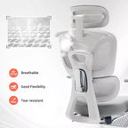 Chaise de Bureau Ergonomique, Chaise d'Ordinateur Confortable avec Appuie-tête Rembourré Ajustable, Support Lombaire Confortable et Accoudoir 3D, Chaises de Jeu, Gris