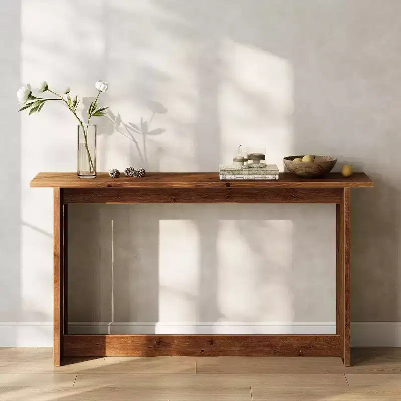 Console Lantine 63 longue en bois massif, table d'entrée de style ferme, table de canapé derrière le canapé pour le salon, le couloir, le vestibule