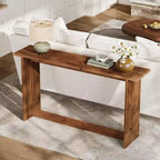 Console Lantine 63 longue en bois massif, table d'entrée de style ferme, table de canapé derrière le canapé pour le salon, le couloir, le vestibule