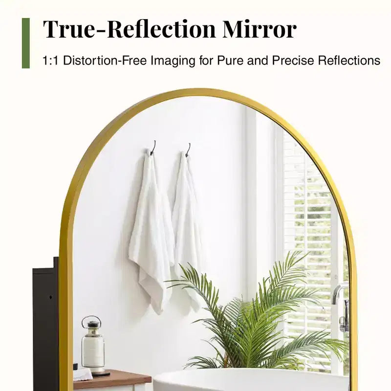 Armoire à pharmacie arquée avec miroir Armoire de toilette encastrée ou en surface Meuble de lavabo mural avec étagères réglables HD sans distorsion