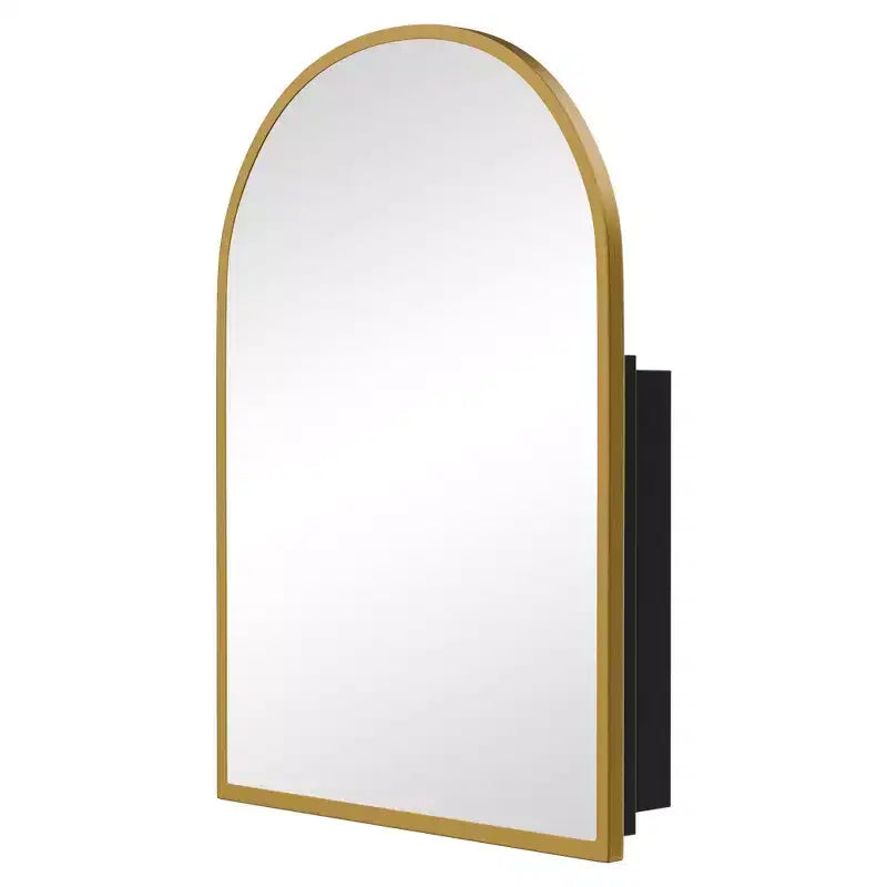 Armoire à pharmacie arquée avec miroir Armoire de toilette encastrée ou en surface Meuble de lavabo mural avec étagères réglables HD sans distorsion