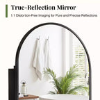 Armoire à pharmacie arquée avec miroir Armoire de toilette encastrée ou en surface Meuble de lavabo mural avec étagères réglables HD sans distorsion