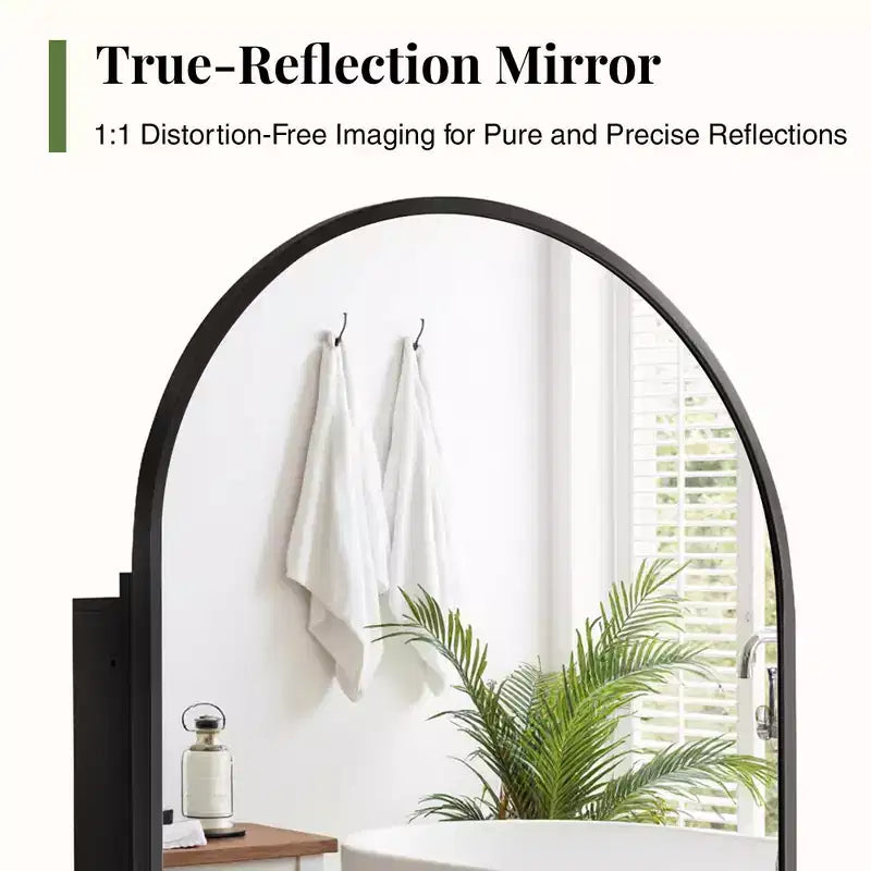 Armoire à pharmacie arquée avec miroir Armoire de toilette encastrée ou en surface Meuble de lavabo mural avec étagères réglables HD sans distorsion
