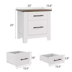 Table de chevet de ferme de 23 pouces avec 2 tiroirs, table d'appoint en bois pour chambre à coucher et salon, supporte jusqu'à 170 livres, peu encombrante