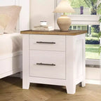 Table de chevet de ferme de 23 pouces avec 2 tiroirs, table d'appoint en bois pour chambre à coucher et salon, supporte jusqu'à 170 livres, peu encombrante