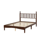 Lit plateforme rétro en bois Luxystar avec tête de lit en forme de calebasse