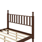 Lit plateforme rétro en bois Luxystar avec tête de lit en forme de calebasse