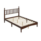 Lit plateforme rétro en bois Luxystar avec tête de lit en forme de calebasse