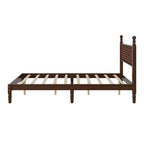 Lit plateforme rétro en bois Luxystar avec tête de lit en forme de calebasse