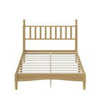 Lit plateforme rétro en bois Luxystar avec tête de lit en forme de calebasse