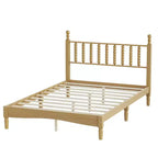 Lit plateforme rétro en bois Luxystar avec tête de lit en forme de calebasse
