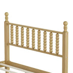 Lit plateforme rétro en bois Luxystar avec tête de lit en forme de calebasse