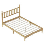 Lit plateforme rétro en bois Luxystar avec tête de lit en forme de calebasse