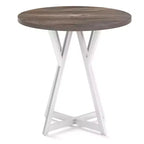 Table de salle à manger ronde Costway de 80 cm pour 2-4 personnes, plateau en bois épais, piètement en métal