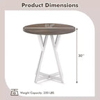 Table de salle à manger ronde Costway de 80 cm pour 2-4 personnes, plateau en bois épais, piètement en métal
