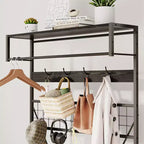 Portant à Vêtements en Métal Autonome - Portant à Vêtements Robuste et Organisateur de Garde-robe pour Chambre à Coucher, Entrée et Placard